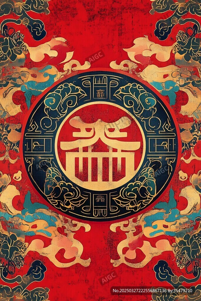 中式傳統(tǒng)福字祥瑞圖案