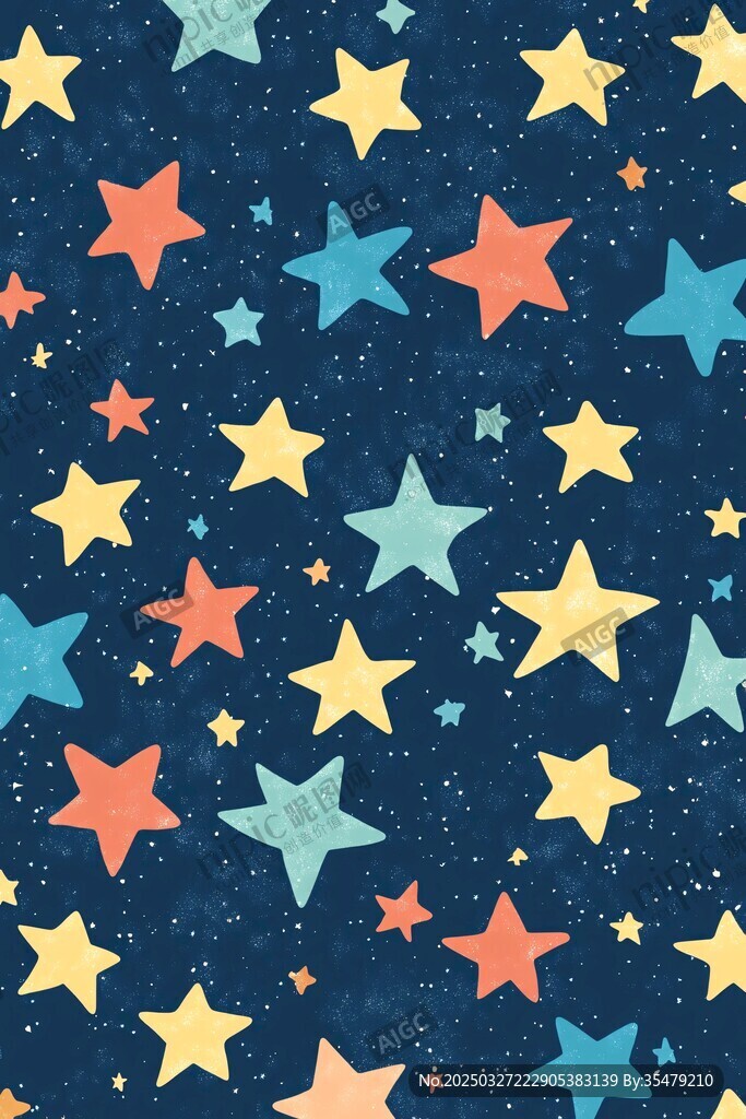 夢幻多彩星星圖案背景