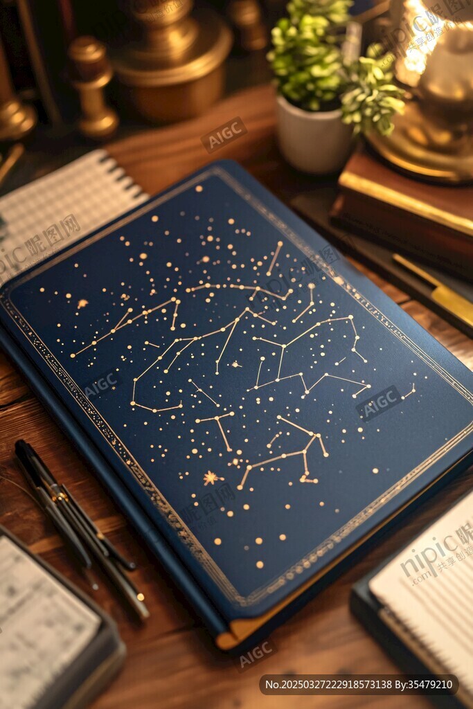 星空圖案筆記本的靜謐角落
