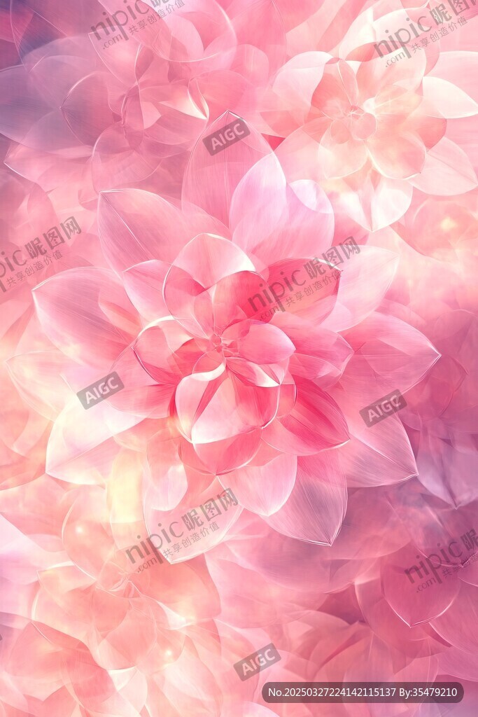 夢幻粉色花朵背景圖