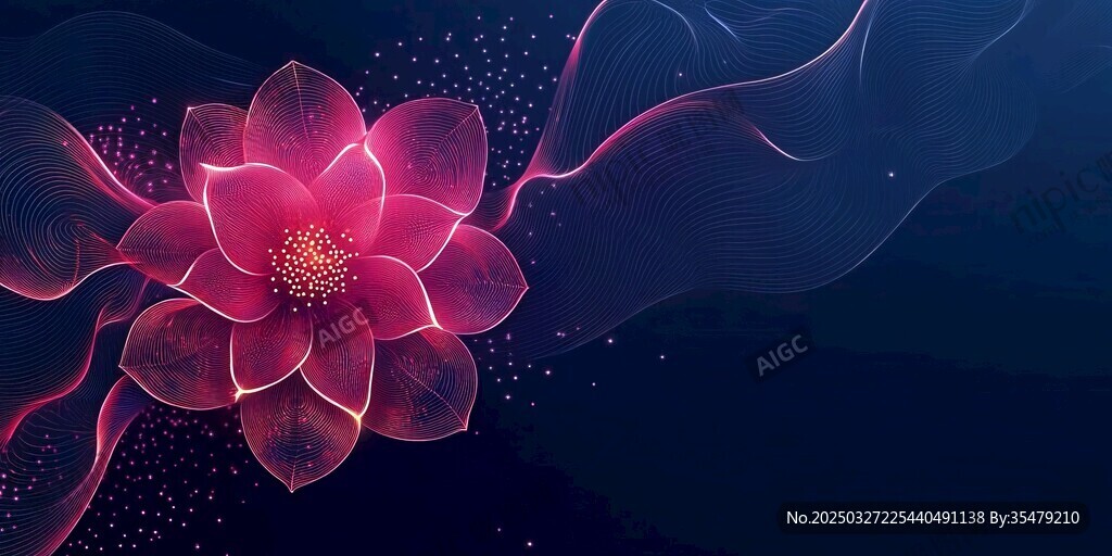 夢幻炫彩蓮花背景圖