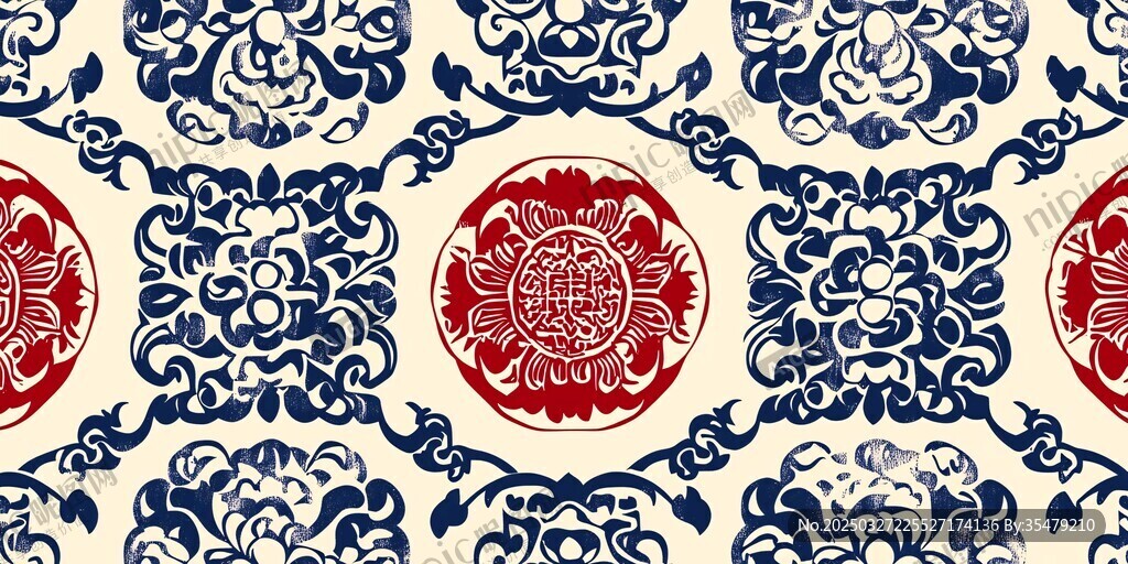 中式傳統(tǒng)花卉紋經(jīng)典圖案