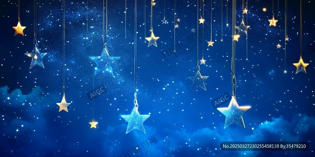 夢幻星空星星懸掛背景圖
