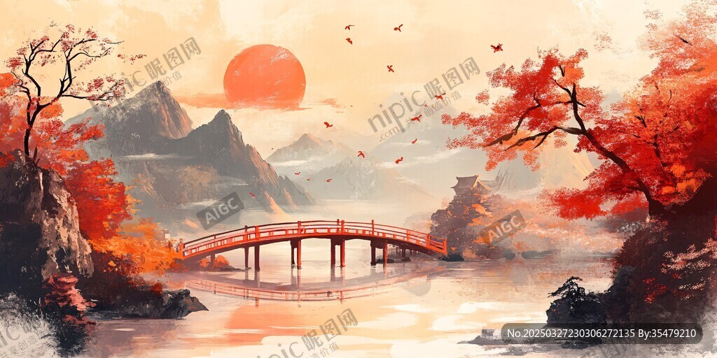 秋日山水間的詩意景致