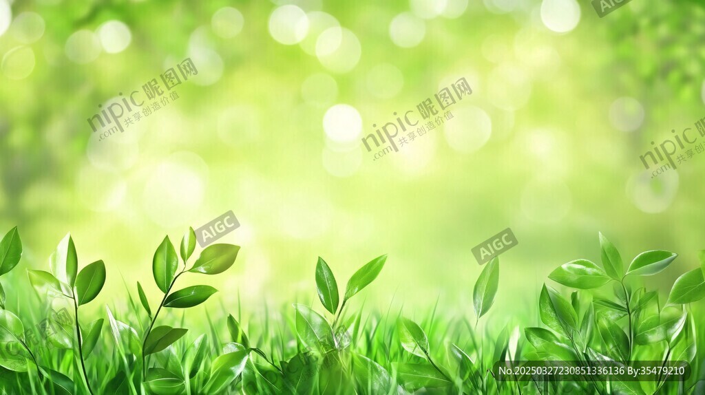 清新綠意盎然的草地背景