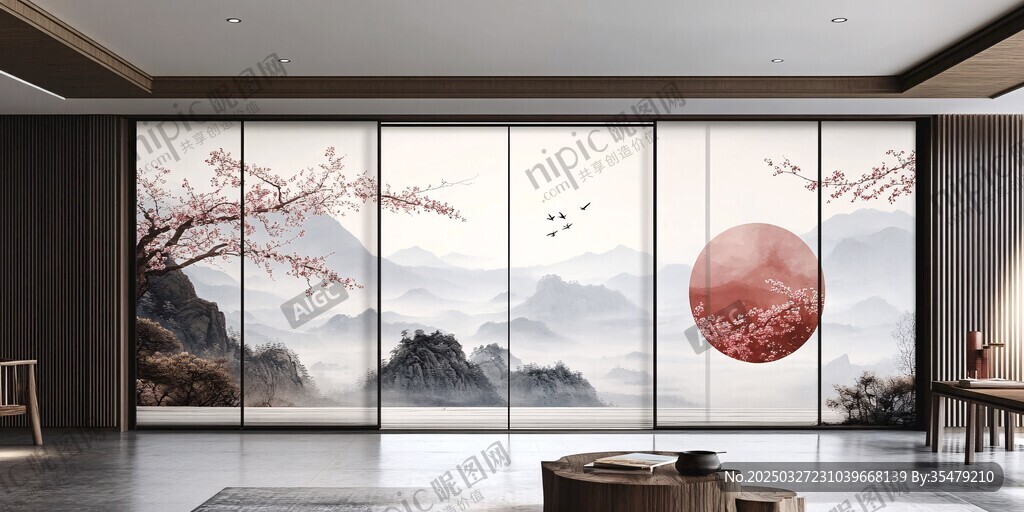 中式山水屏風營造雅致空間