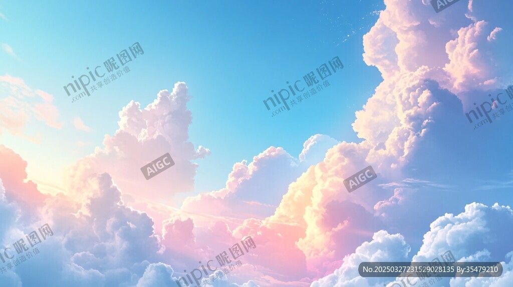 夢幻天空中的絢麗云朵