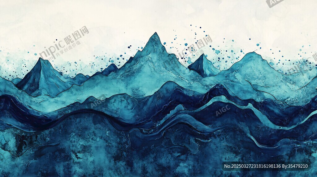 水墨風(fēng)格山巒風(fēng)景圖