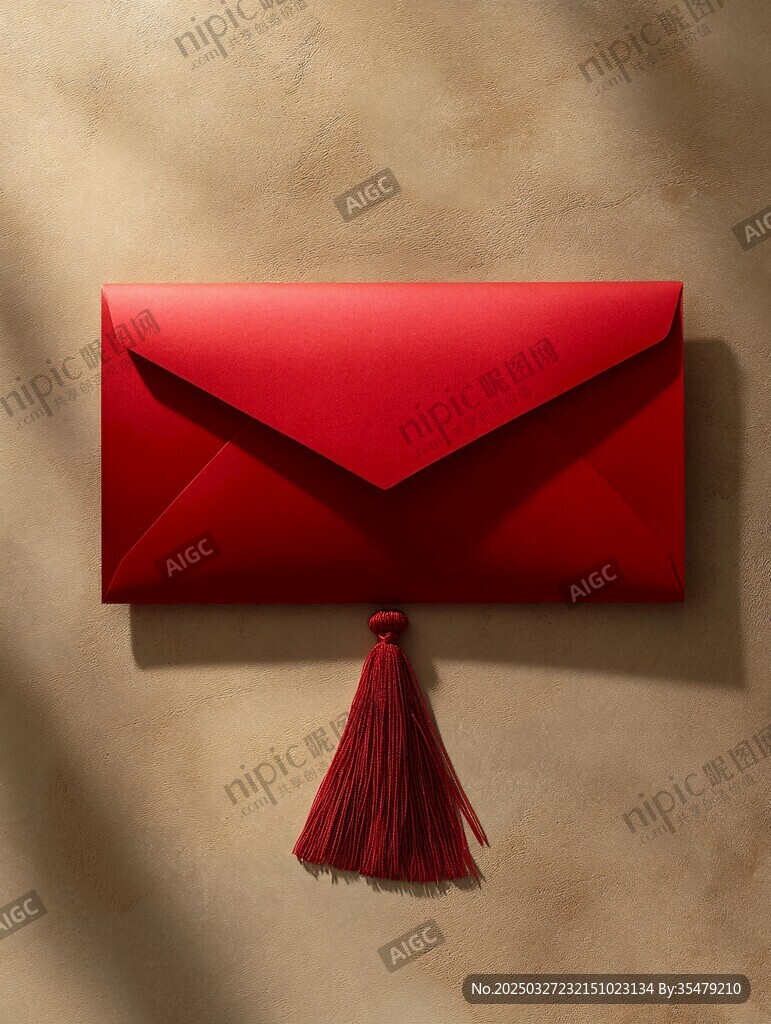 紅色流蘇信封 典雅中式風(fēng)