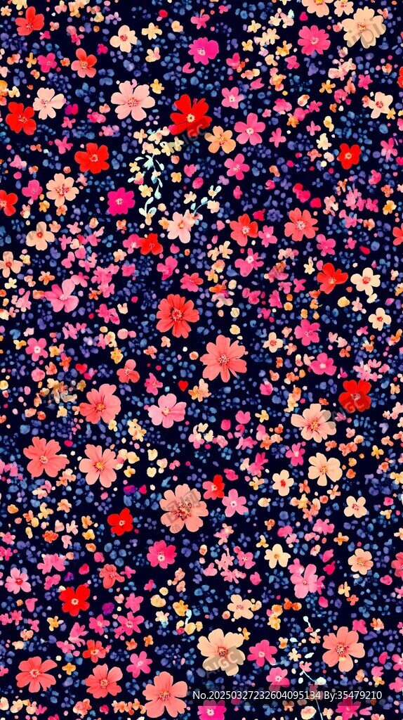 繽紛碎花布料圖案紋理