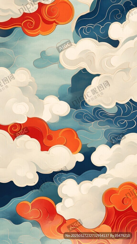中式奇幻云海插畫