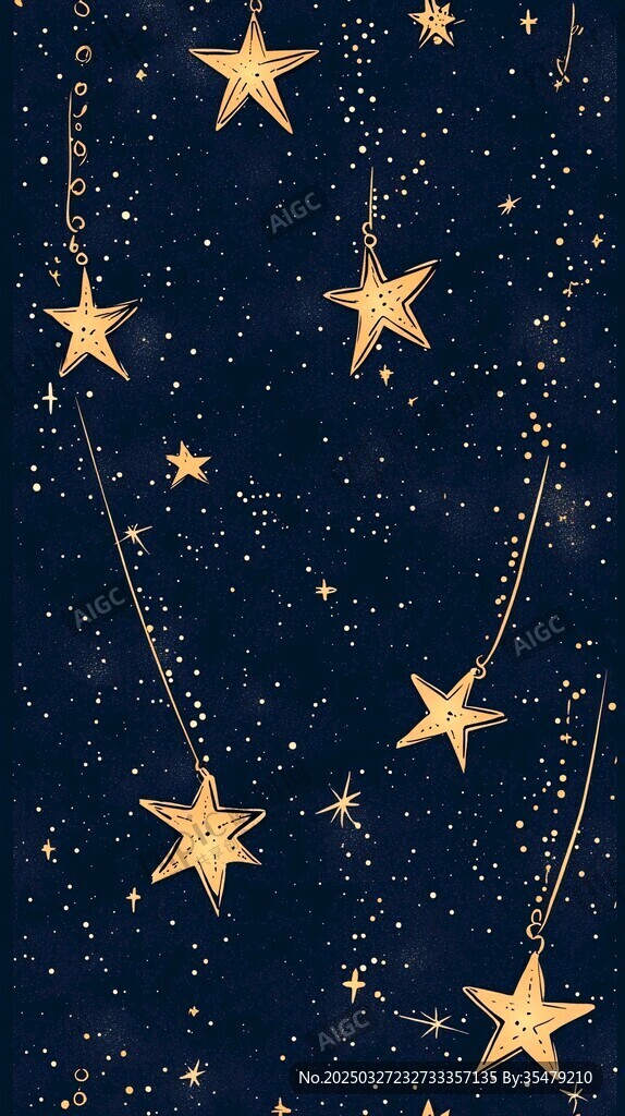 夢幻星空金色星星圖案