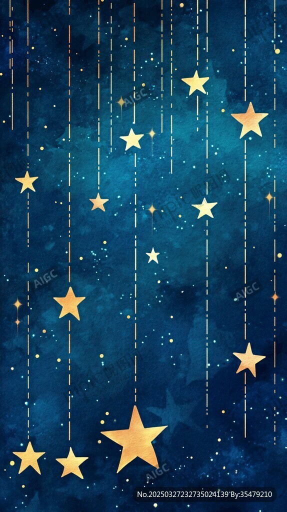 夢(mèng)幻星空星星垂掛背景圖