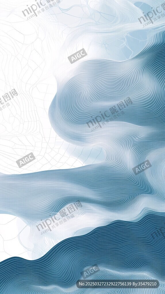 夢(mèng)幻藍(lán)白抽象流體背景