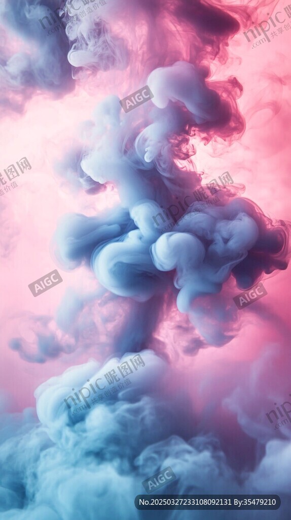 夢幻色彩煙霧抽象藝術圖
