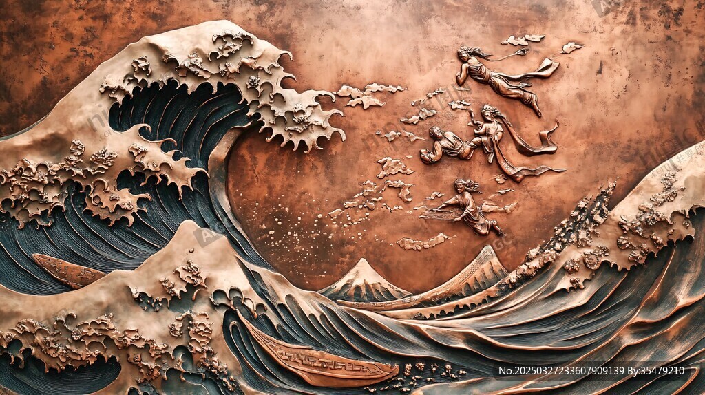 海浪飛天神女浮雕藝術(shù)