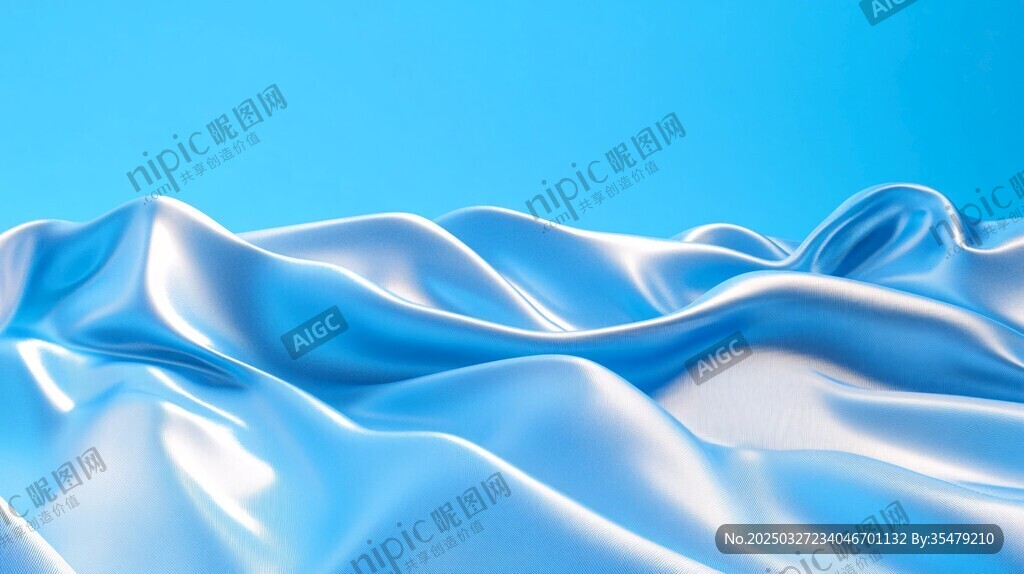 藍(lán)色綢緞質(zhì)感3D背景圖