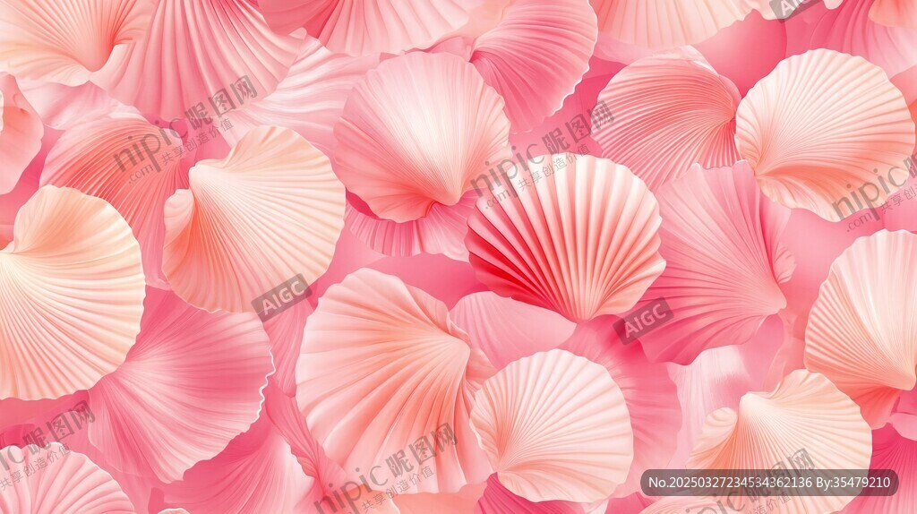粉色貝殼浪漫紋理背景圖