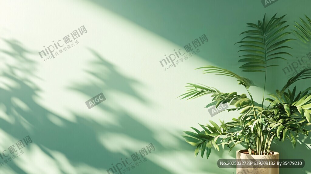 室內綠植與光影營造清新氛圍