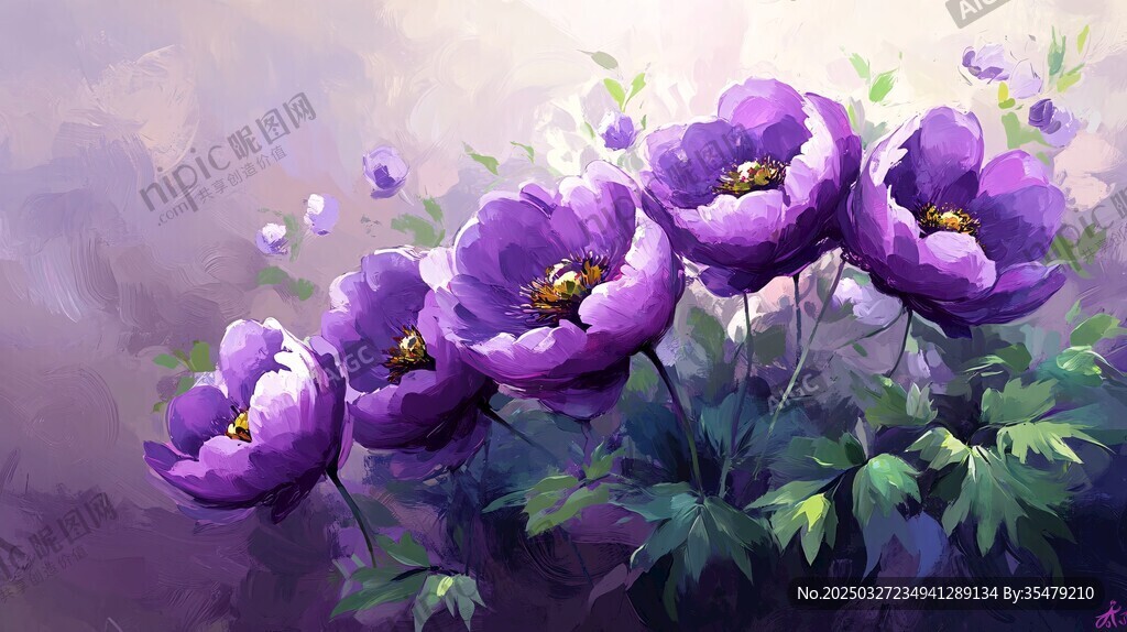 紫色花卉綻放夢幻畫面