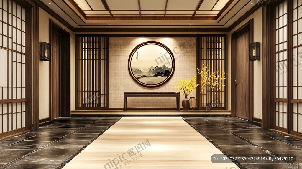 中式典雅玄關(guān)空間設(shè)計
