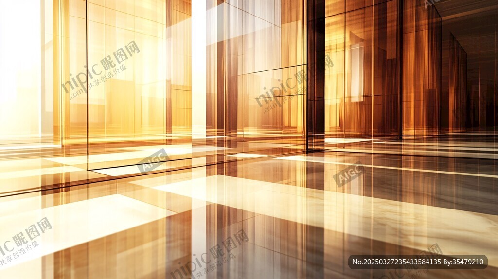 現(xiàn)代光亮玻璃建筑內(nèi)景