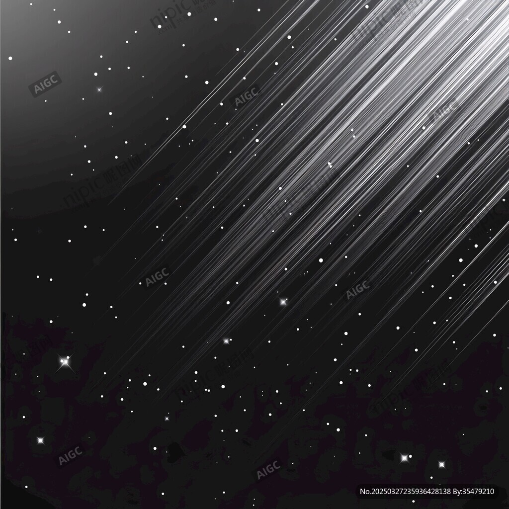 流星劃過的夢幻星空背景
