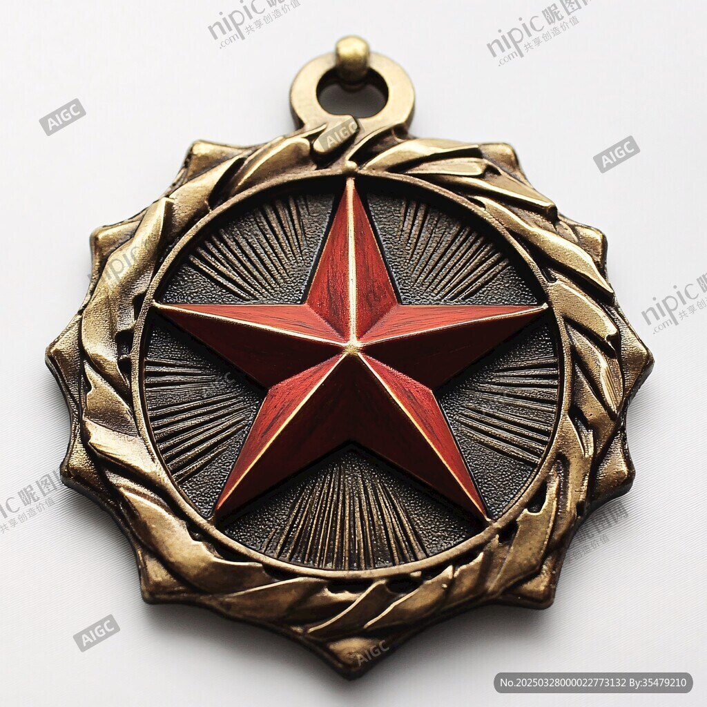 復(fù)古風(fēng)格五角星榮譽(yù)勛章