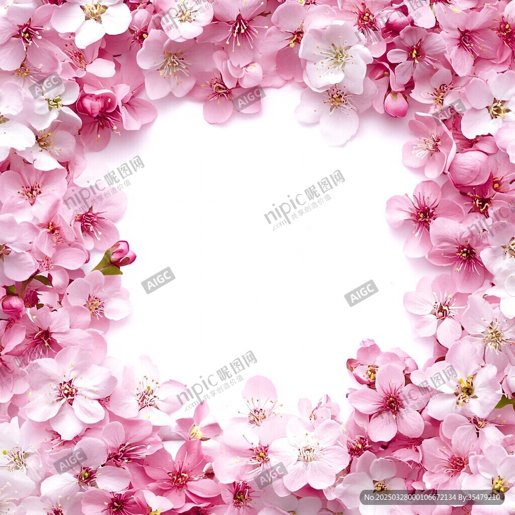 粉色櫻花花環(huán)背景圖
