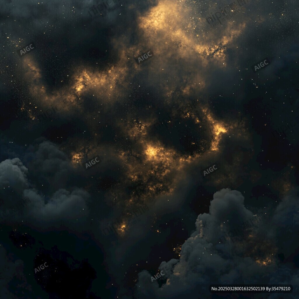 夢幻夜空下的絢爛星云