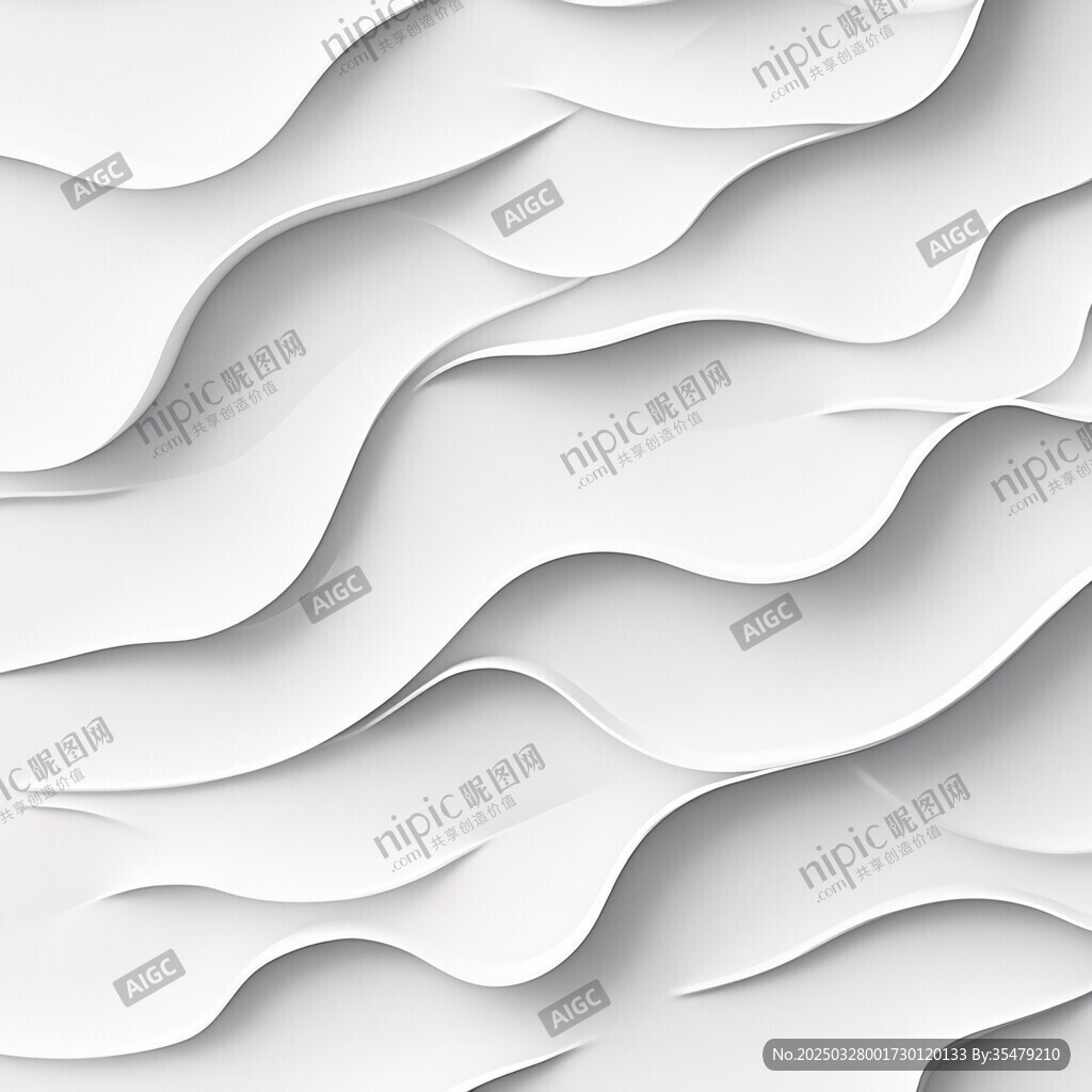 白色波浪紋理立體背景圖