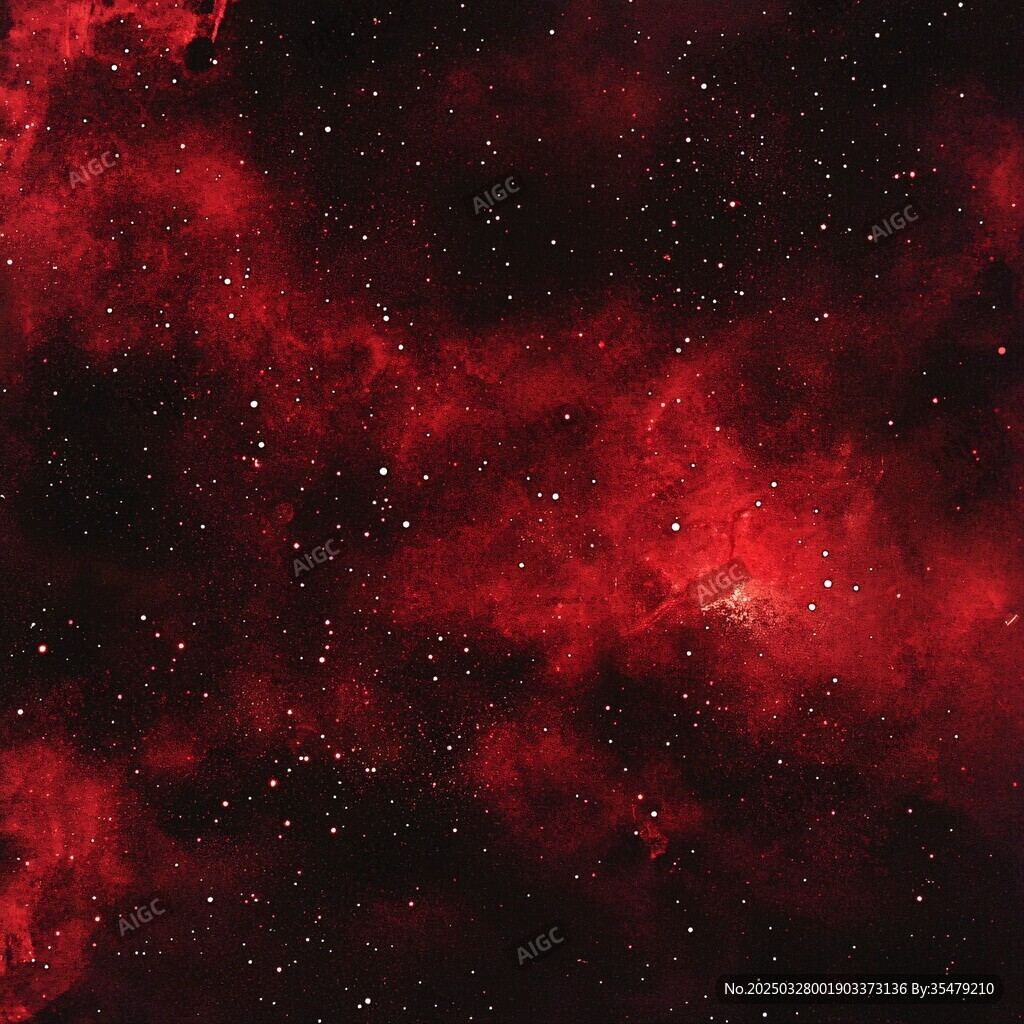 夢幻紅色星云宇宙景觀