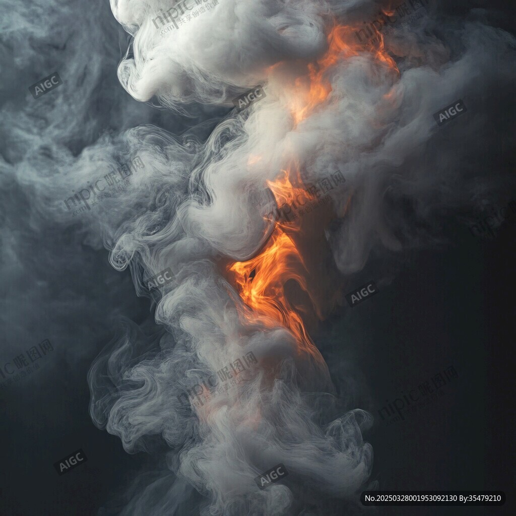 火焰與煙霧交織的奇幻景象