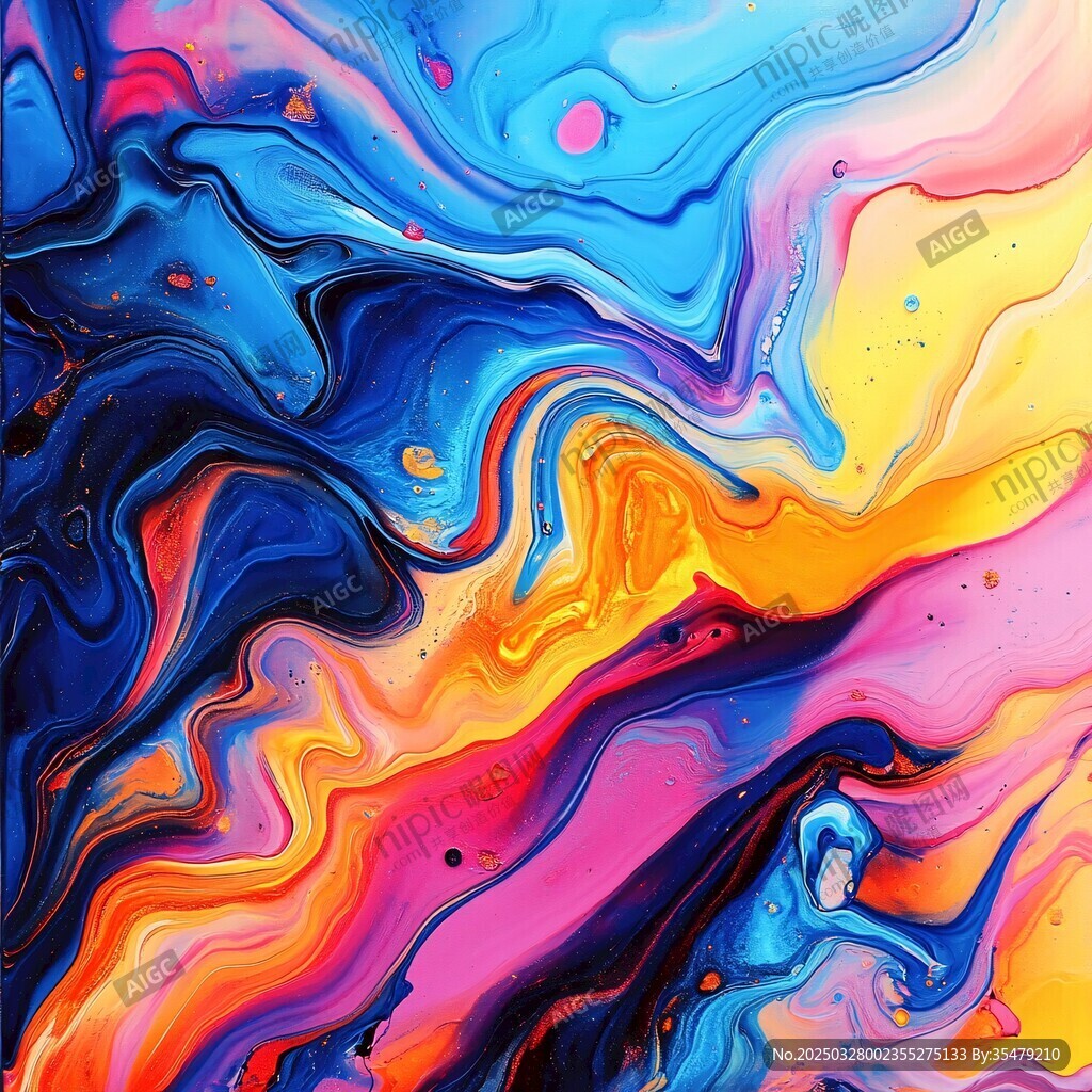 色彩斑斕的流體藝術圖案