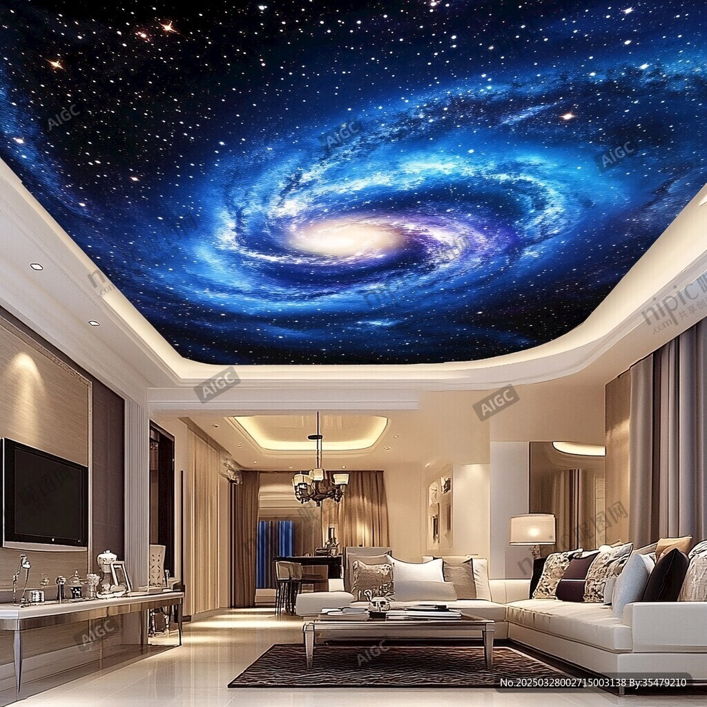 夢幻星空客廳天花板裝飾