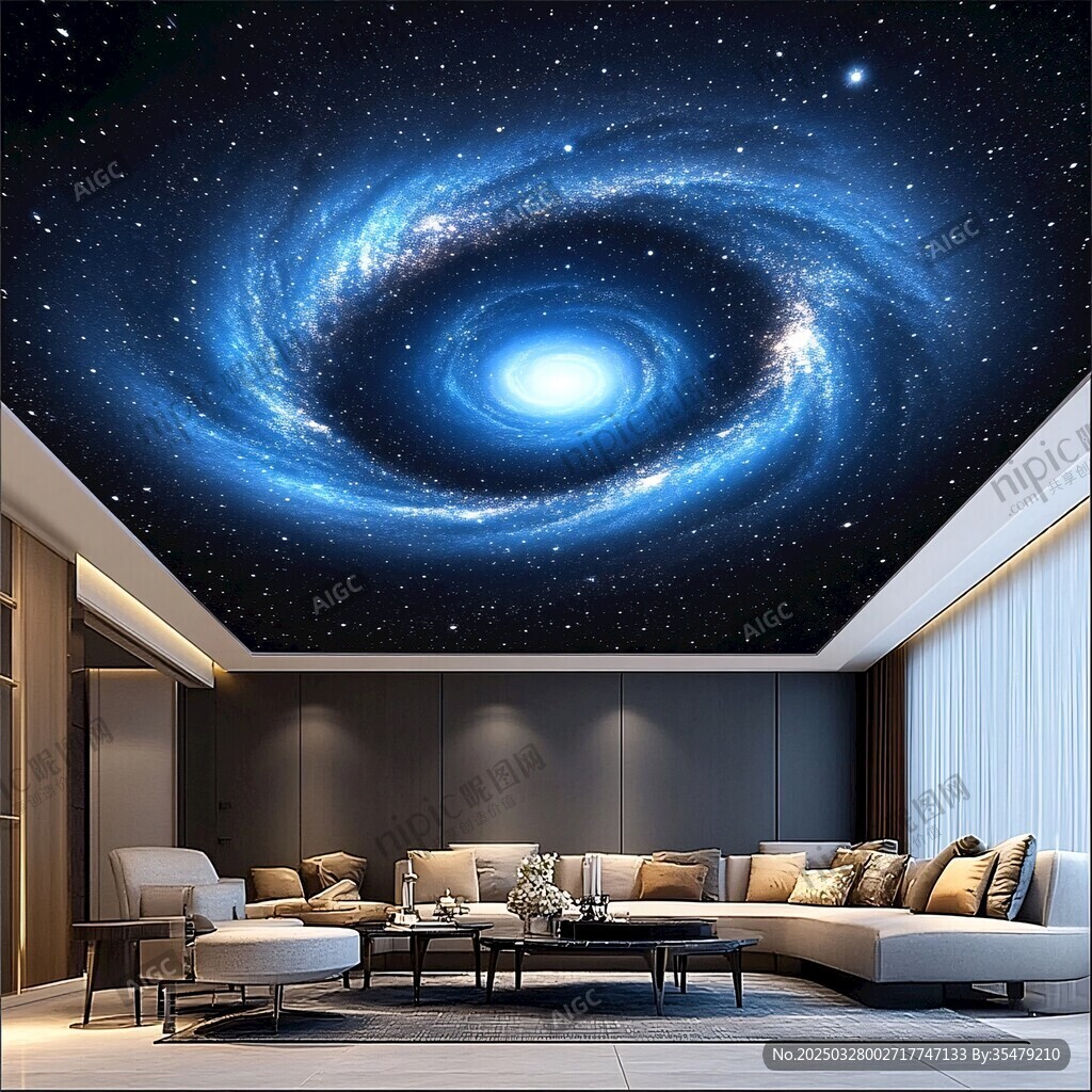 夢(mèng)幻星空客廳天花板裝飾