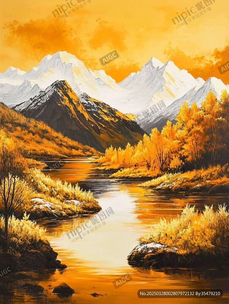 秋日山河壯麗風(fēng)景圖