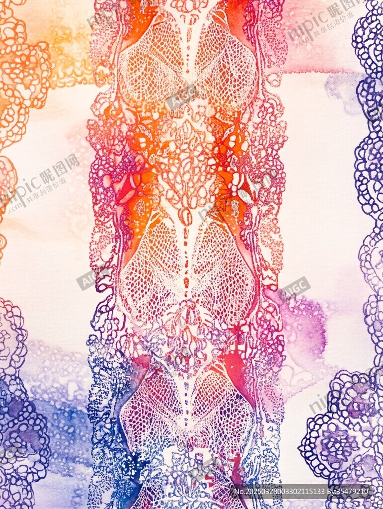 夢(mèng)幻蕾絲水彩紋理圖案