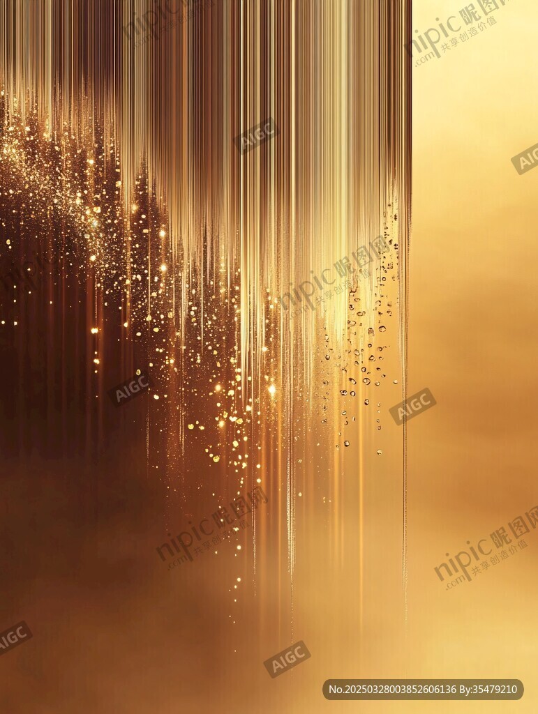 金色流光粒子夢幻背景圖