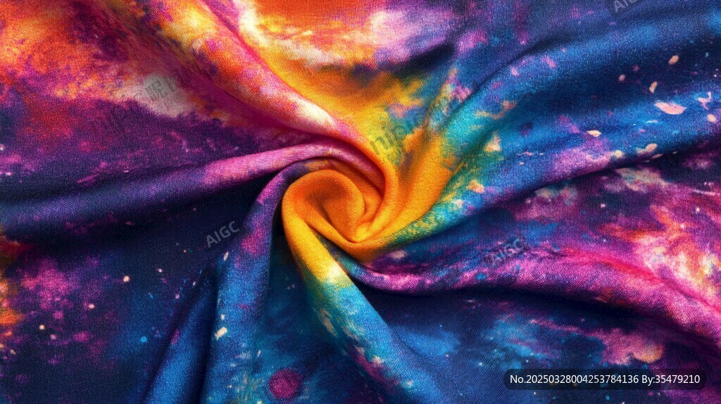 絢麗多彩星空風(fēng)褶皺布料