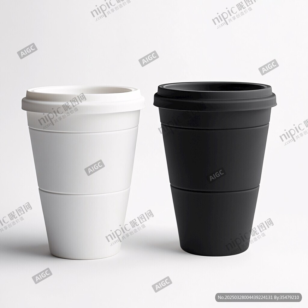 黑白雙色便攜咖啡杯展示