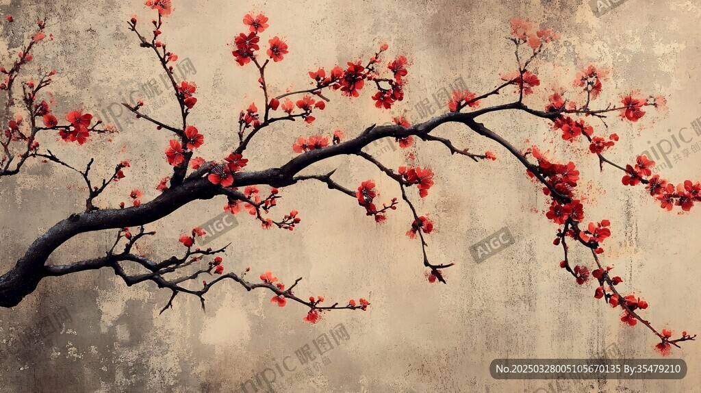 紅梅綻枝 古典雅致之美