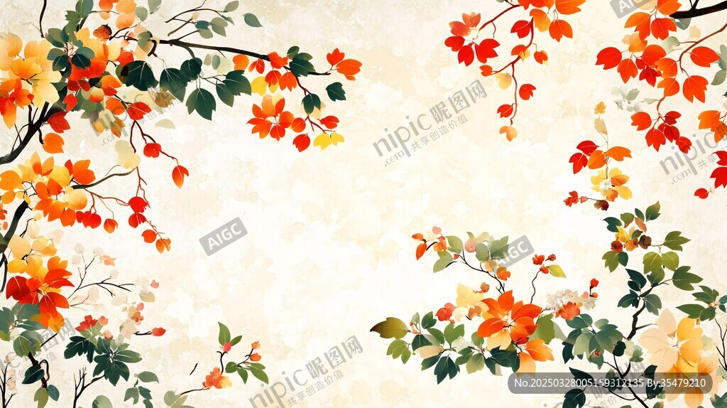 中式花卉背景圖