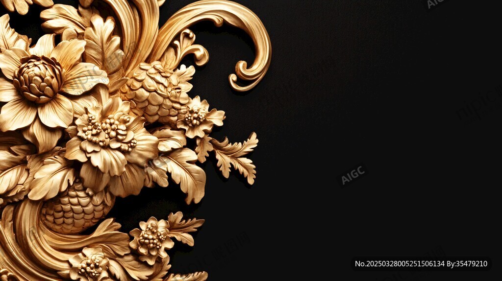 金色雕花裝飾藝術(shù)之美