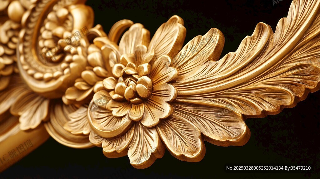 金色雕花裝飾細(xì)節(jié)特寫