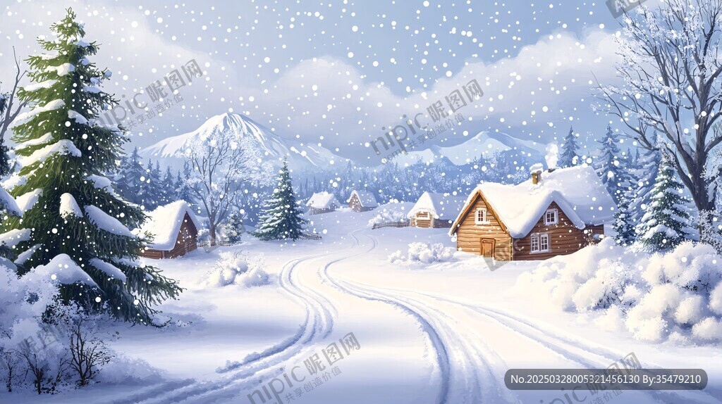 冬日雪村美景