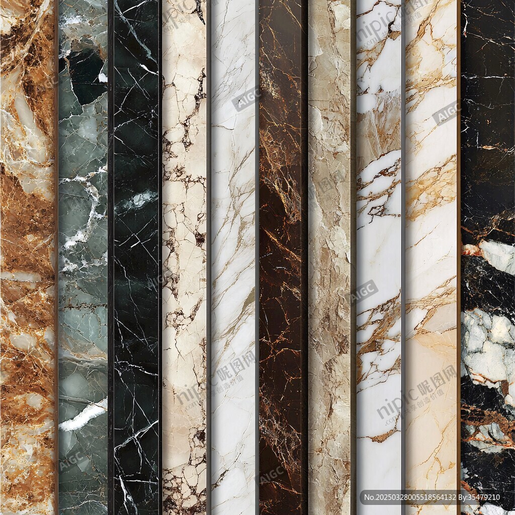 多樣大理石紋理展示