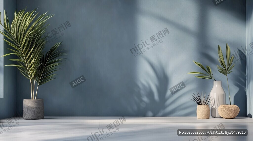 簡(jiǎn)約室內(nèi)綠植裝飾場(chǎng)景