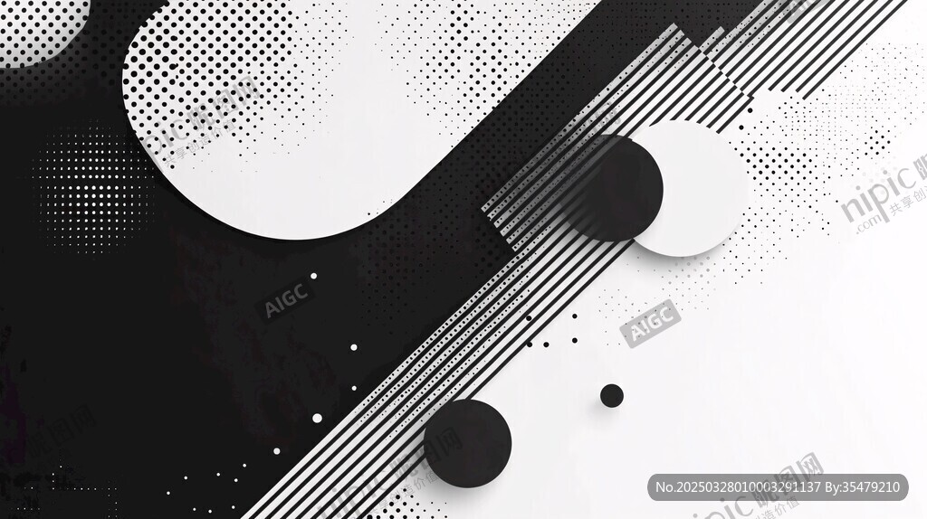 黑白幾何抽象背景圖