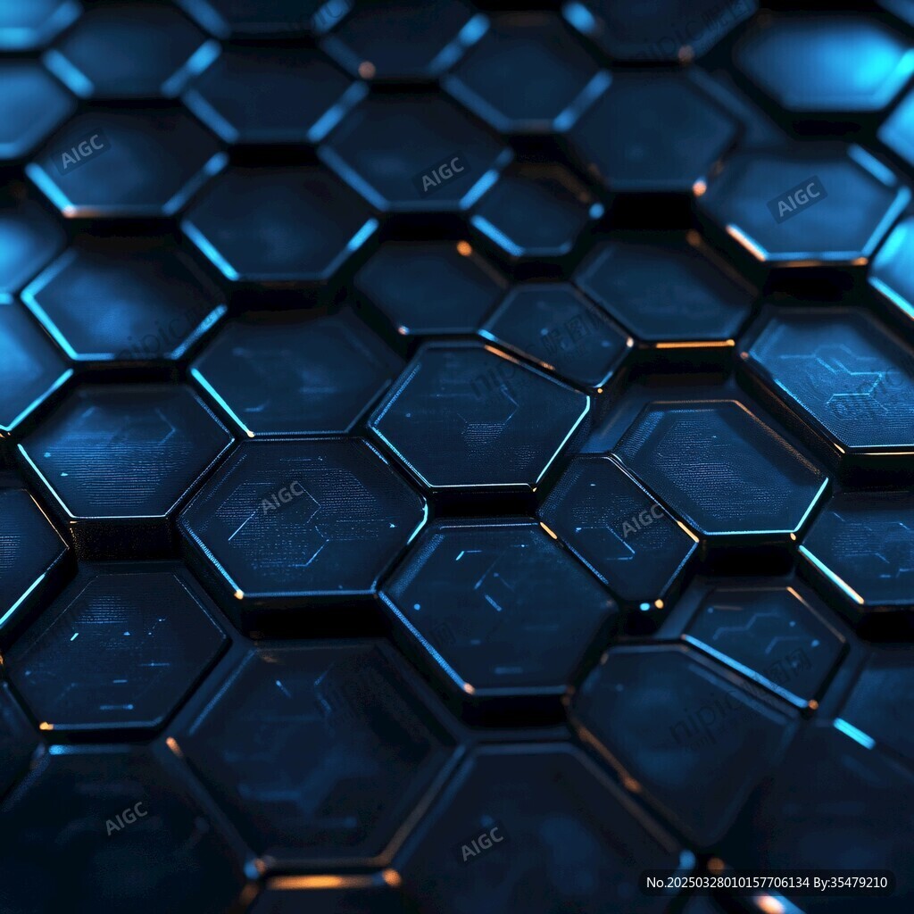 科技感六邊形金屬質感背景
